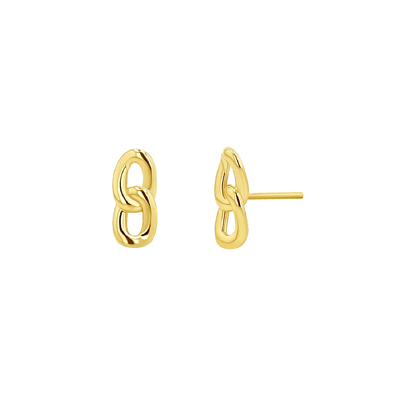 Cuban Curb Link Stud Earrings