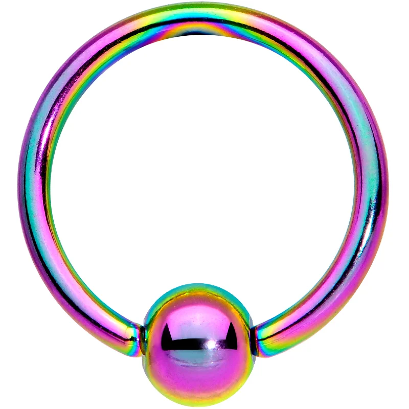 16 Gauge 3/8 Rainbow BCR Captive Bead Ring