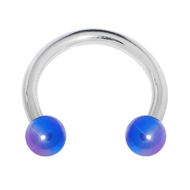 16 Gauge 5/16 Metallic Blue Horseshoe Circular Barbell