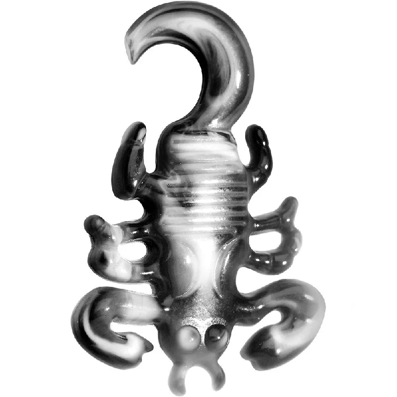 2 Gauge Black White Acrylic Scorpion Hanger Plug