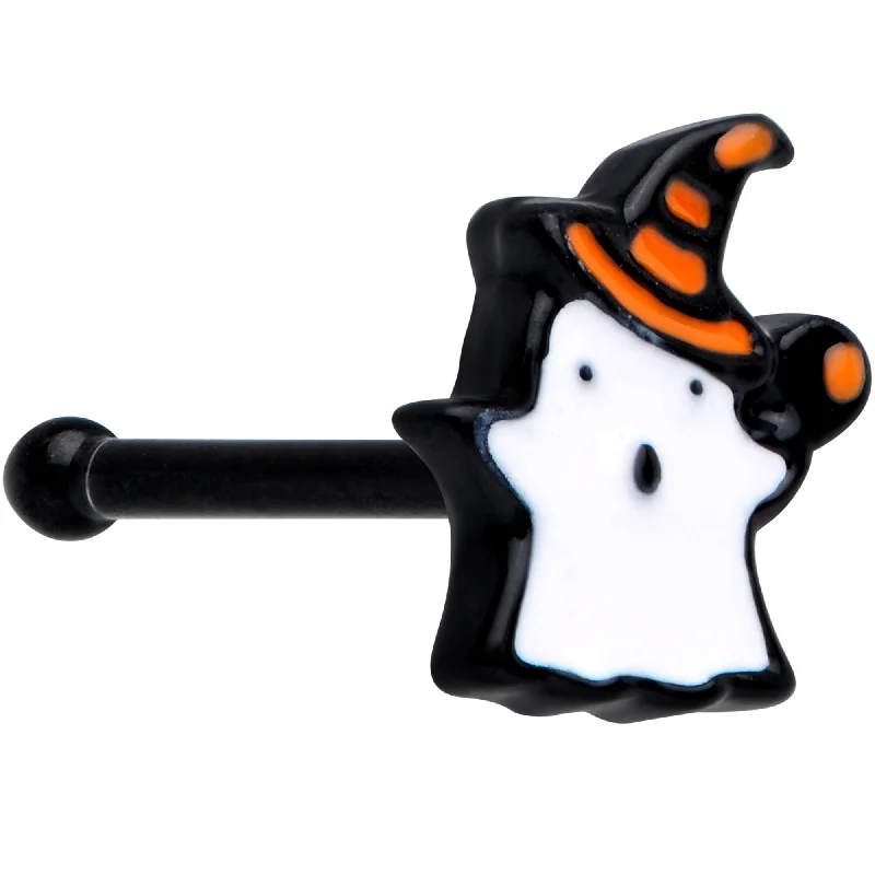 20 Gauge 1/4 Black Striped Hat Candy Ghost Halloween Nose Bone