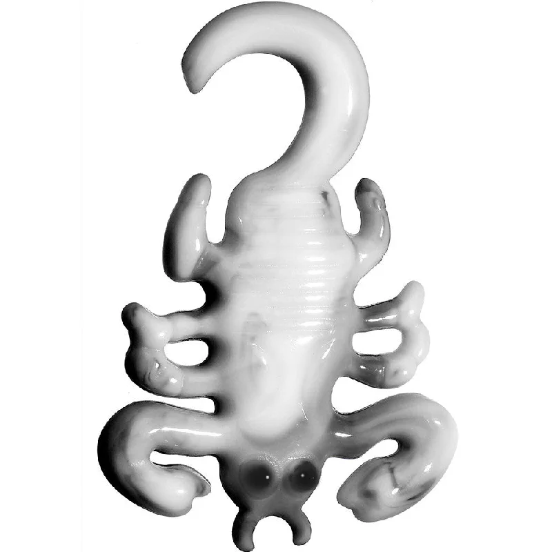 4 Gauge Black White Acrylic Scorpion Hanger Plug