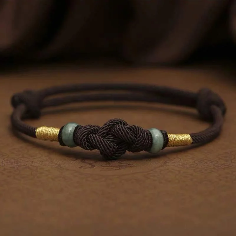 Brown String&Jade(Wrist Circumference 14-22cm)