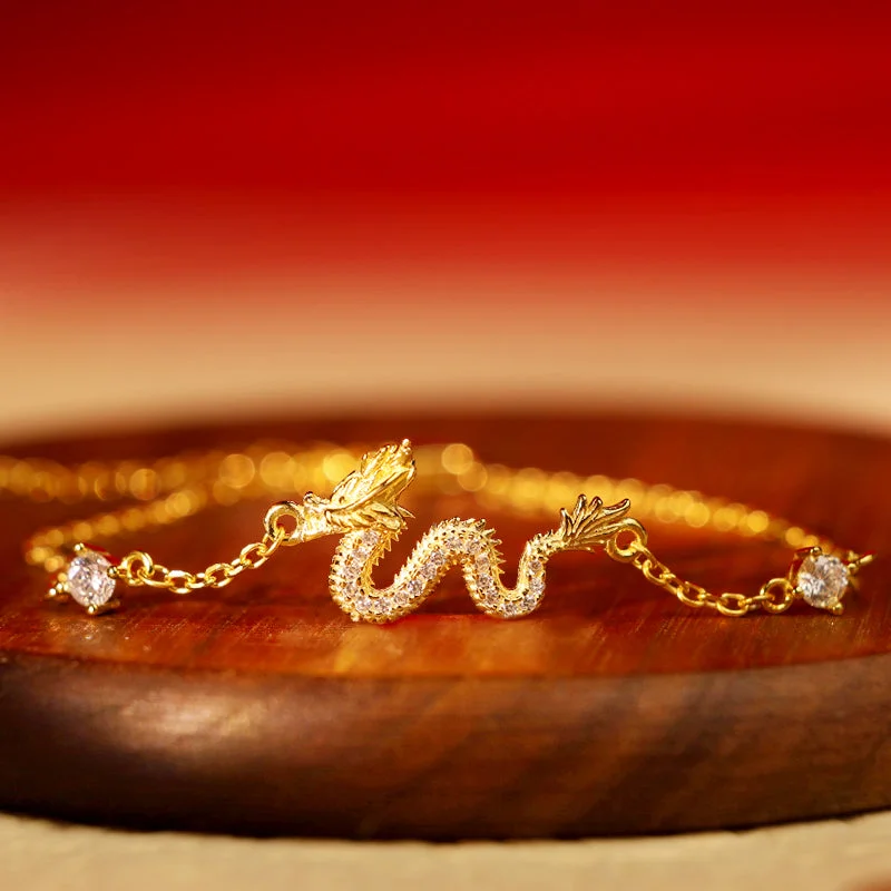 Golden Dragon Chain Bracelet(Wrist Circumference 14-18cm)