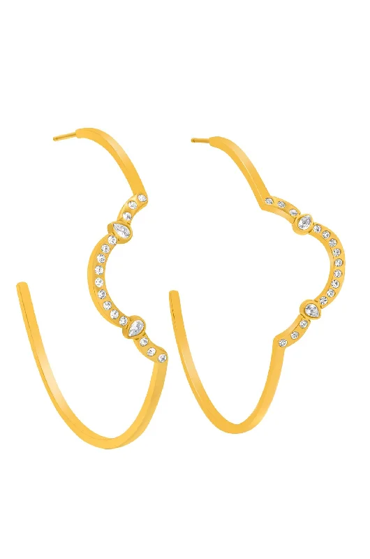 Von's Crystal Statement Hoop Earring Set