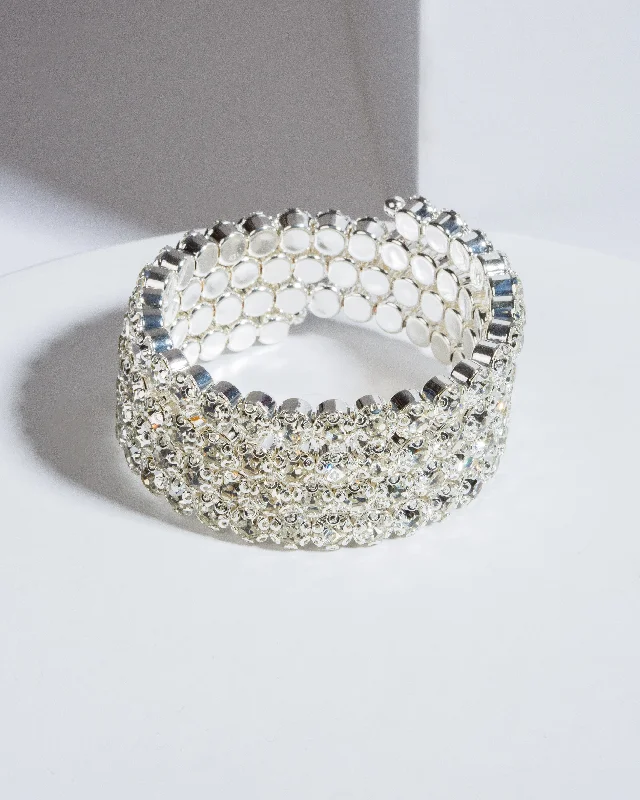 Crystal 4 Row Cuff Bracelet