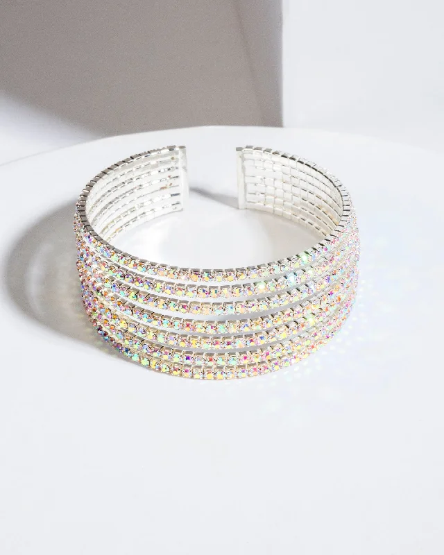 Crystal 7 Row Cuff Bracelet