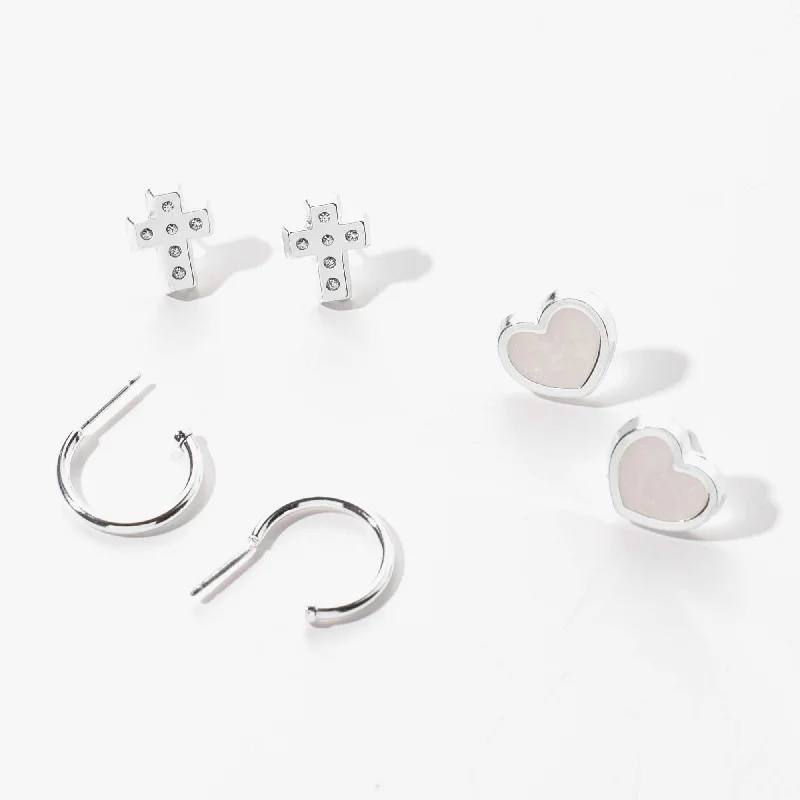 Faith + Love Earrings, Set of 3