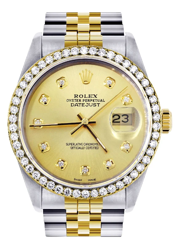 Womens Gold Rolex Datejust Watch 16233 | 36Mm | Gold Dial | Jubilee Band