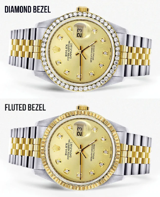 Womens Gold Rolex Datejust Watch 16233 | 36Mm | Gold Dial | Jubilee Band