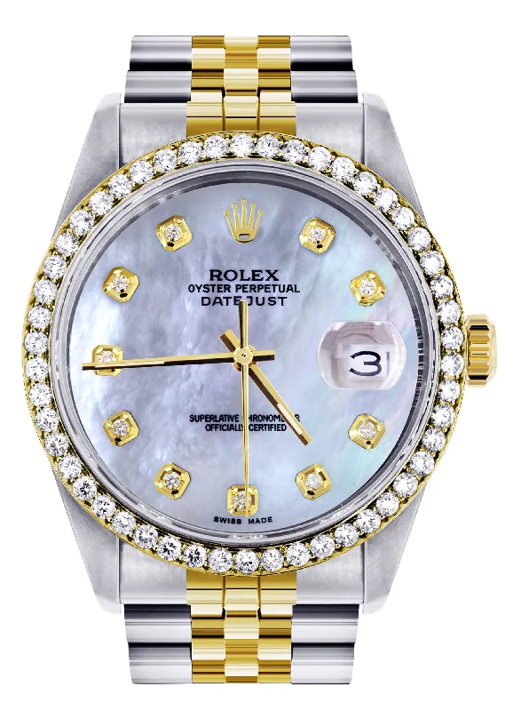 Womens Two Tone Rolex Datejust Watch | 36Mm | Mother of Pearl Dial | Jubilee Band