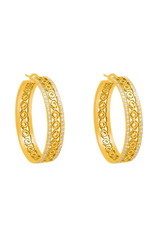 Martina's Glamorous Logo Large Hoop Earring Set