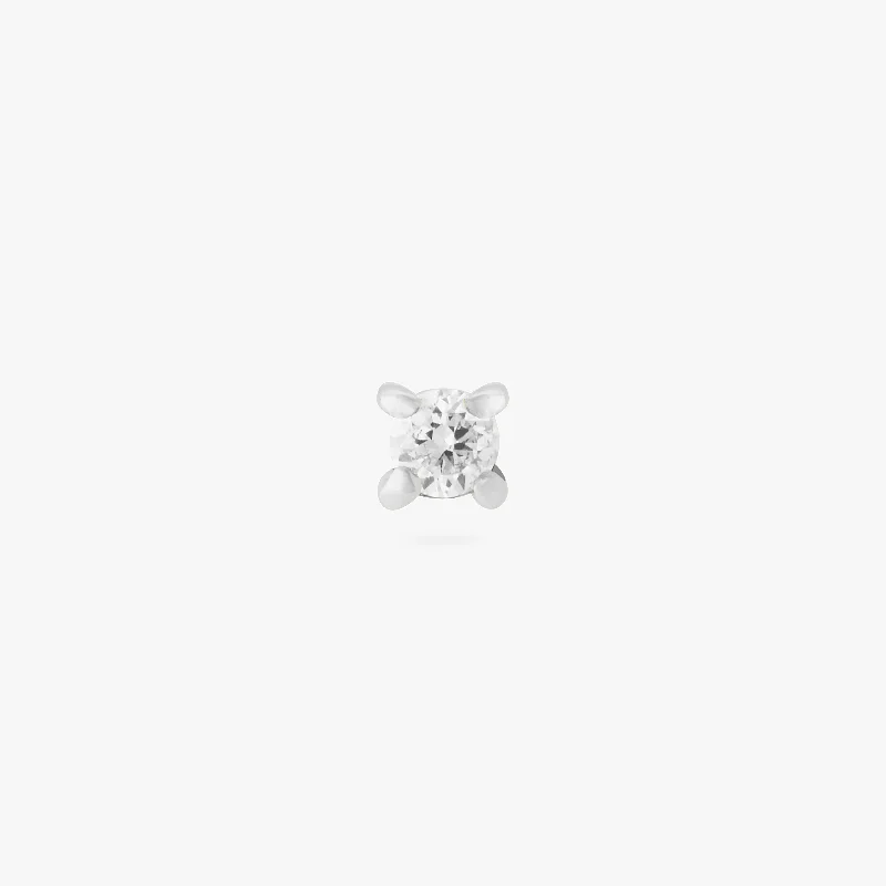 14K White Gold Mini Diamond Piercing Stud