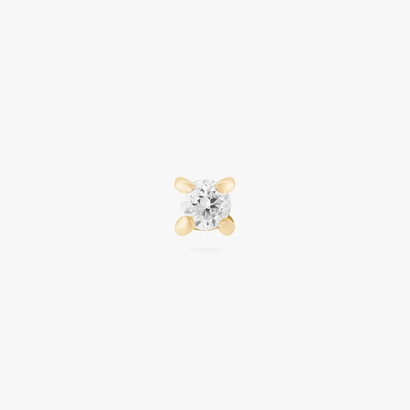 14K Yellow Gold Mini Diamond Piercing Stud