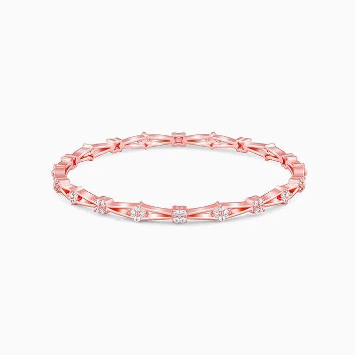 Rose Gold Draped In Floral Bangle