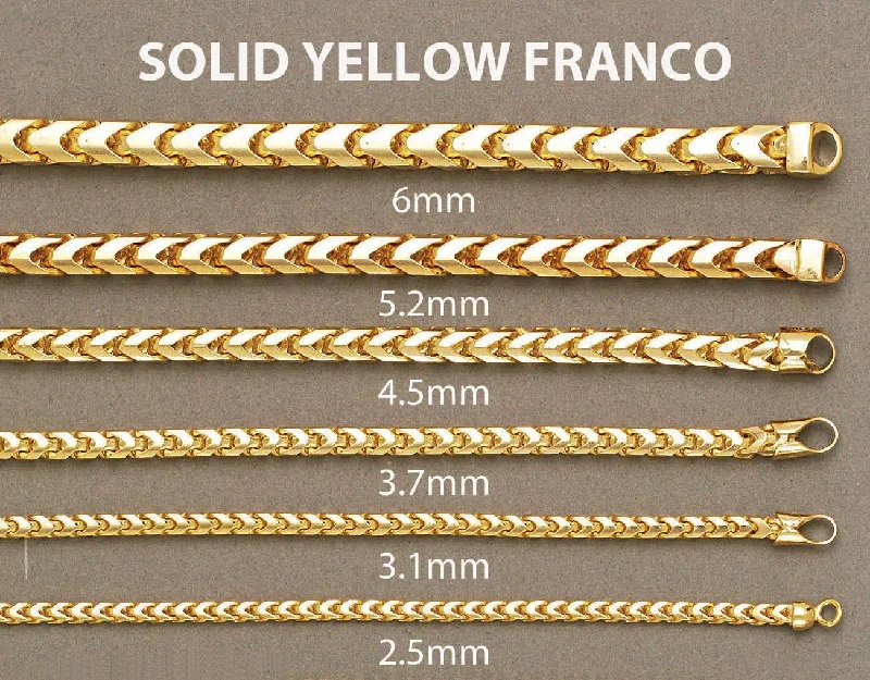 Solid Womens Franco Bracelet 10K/14K Yellow Gold