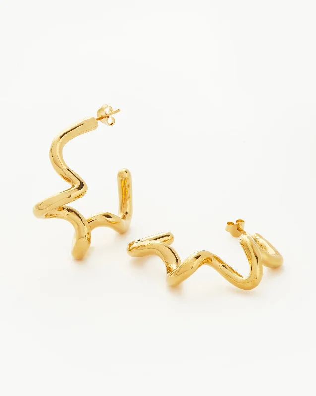 Squiggle Large Hoop Earrings