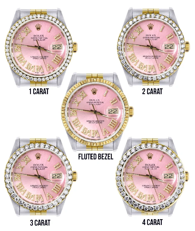 Womens Rolex Datejust Watch 16233 | 36Mm | Pink Roman Dial | Jubilee Band